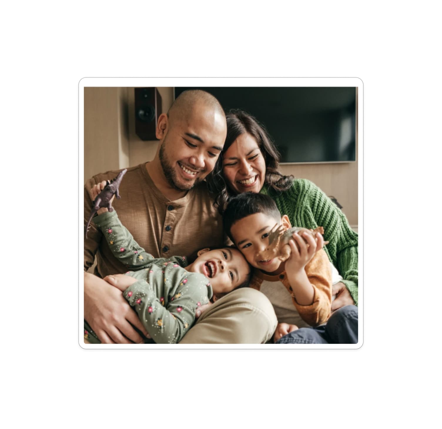 Happy family with children